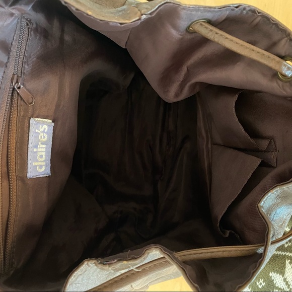 Brown Buckle Knapsack Backpack - Picture 4 of 5